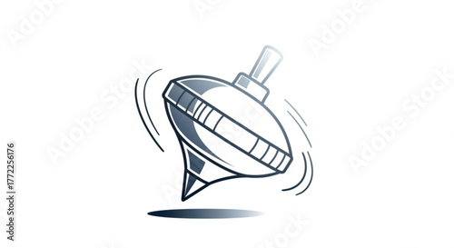 Illustration of a spinning top toy, a classic and nostalgic plaything, a symbol of childhood and fun