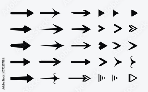 Flat Style Arrows Icon Set