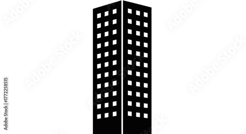 Tall office building with transparent background