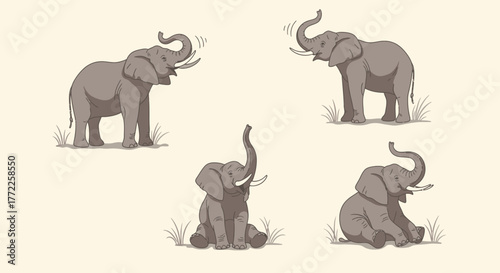 Elephant poses in natural habitat