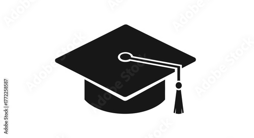 Graduation cap icon with transparent background