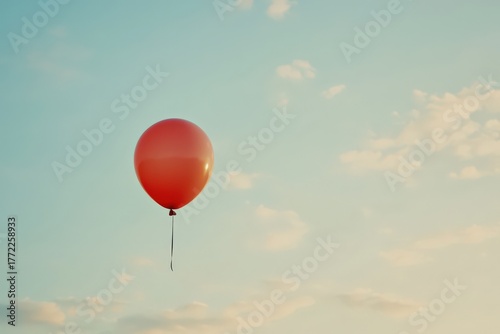空に浮かぶ赤い風船