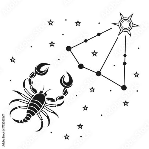 Scorpio constellation with stars
