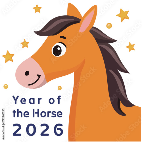 午年2026年ベクター - 年賀状グリーティングカードデザイン