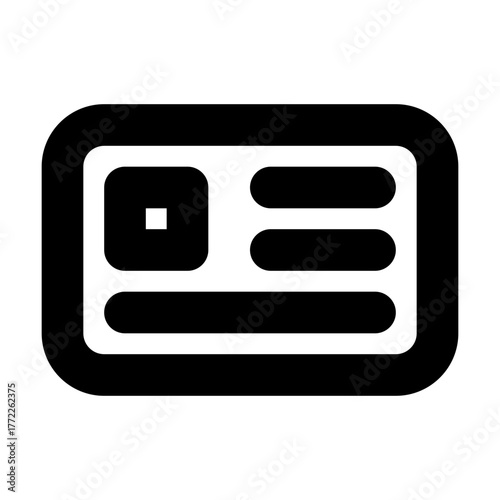 ID Card isolated on white background. Identification card icon. Business identity ID card icon template badge. Identification personal contact in flat style