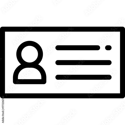 ID Card isolated on white background. Identification card icon. Business identity ID card icon template badge. Identification personal contact in flat style