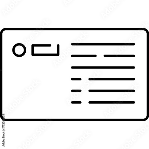 ID Card isolated on white background. Identification card icon. Business identity ID card icon template badge. Identification personal contact in flat style