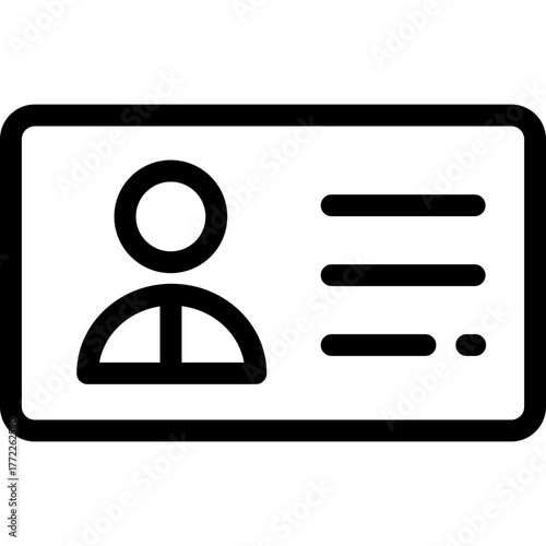 ID Card isolated on white background. Identification card icon. Business identity ID card icon template badge. Identification personal contact in flat style