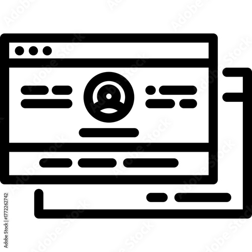 ID Card isolated on white background. Identification card icon. Business identity ID card icon template badge. Identification personal contact in flat style