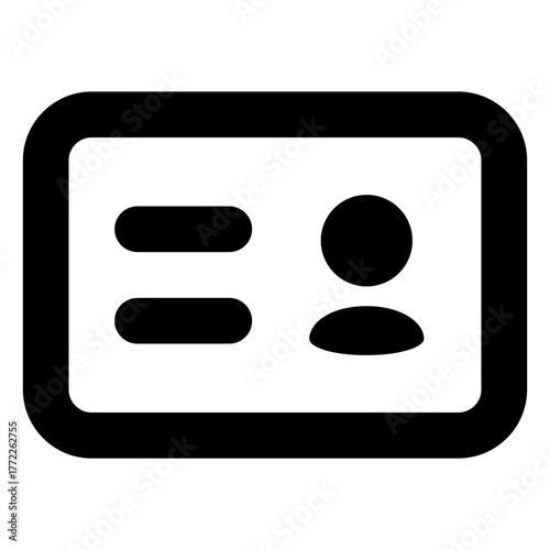 ID Card isolated on white background. Identification card icon. Business identity ID card icon template badge. Identification personal contact in flat style