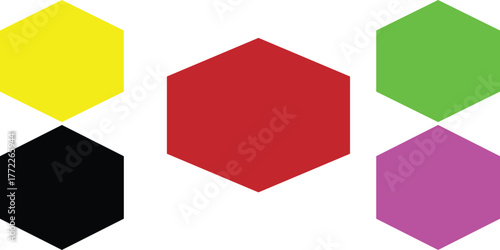 Hexagon icon of vector geometry hexagonal six sided polygon hexagon line. Geometric hexagon shape for graphic design