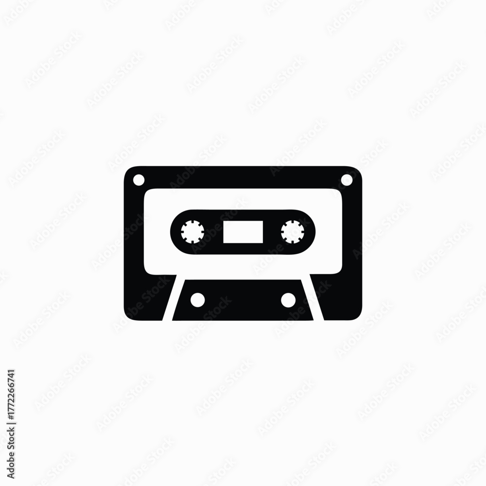 Obraz premium cassette tape icon silhoutte vector template
