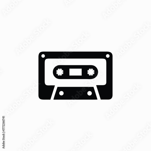 cassette tape icon silhoutte vector template