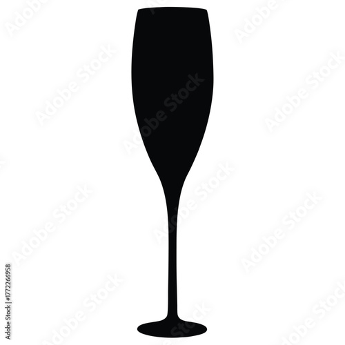 Champagne Flute Silhouette Glassware Celebratory Elegant Drinkware Toasting