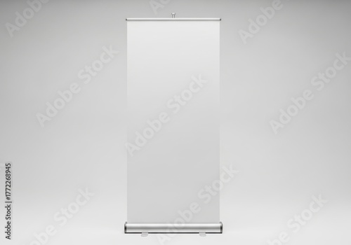 Blank retractable roll up banner stand for advertising display mockup studio shot