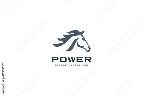 Horse Elegant Logo Symbol Vector, Simplicity Line Art Concept.