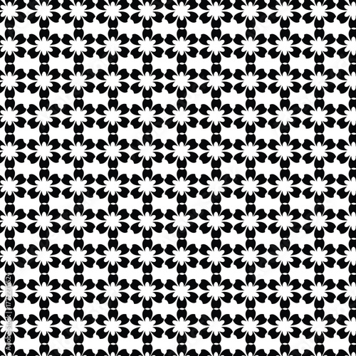 Floral pattern isolated on white background with symmetry.