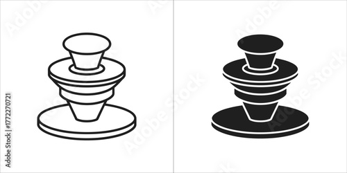 Pop socket icon in outline and solid style