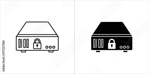 Network security device with lock icon