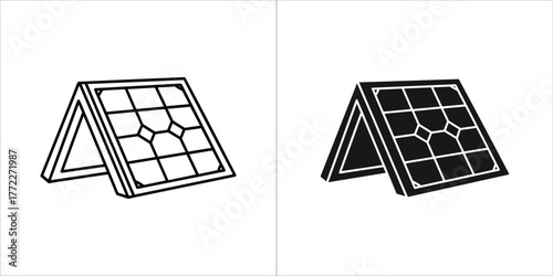 Solar panel icon set, renewable energy source