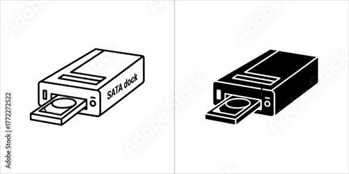 Icon of a sata dock for hard drive