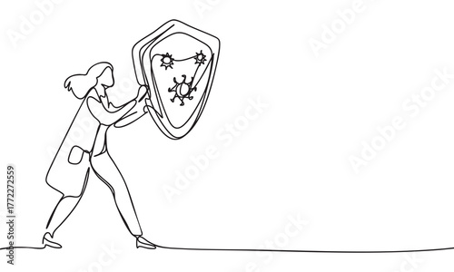 Medical Professional Defending Against Viruses