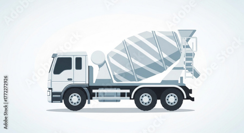 Concrete mixer truck construction vehicle cement transport industrial machinery equipment delivery transportation