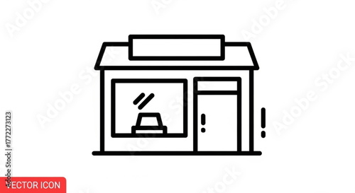 Jewelry shop store front line icon vector illustration for business and retail design concept