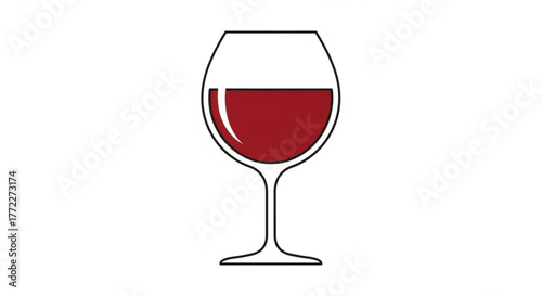 Red wine glass vector illustration for wine tasting events and wine related designs and graphics resource