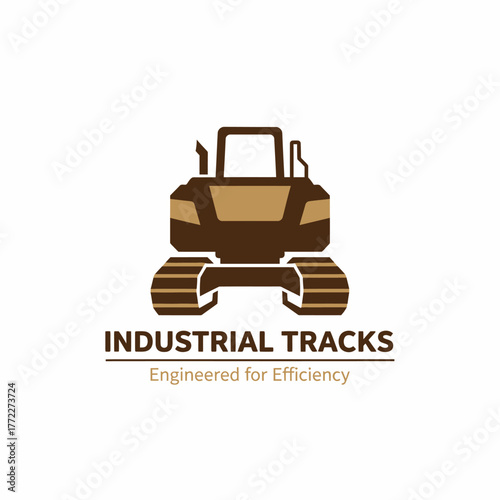 A logo featuring a simplified excavator, with text below describing its focus