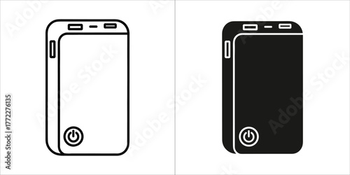 Black and white power bank for your project