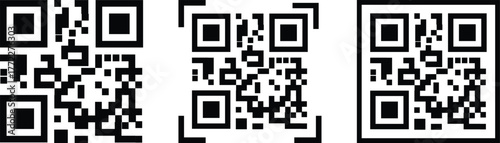 QR code scan icon vector_qr code fake template