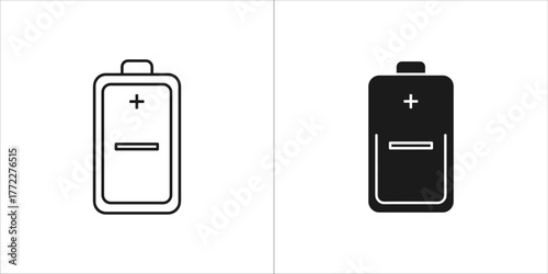 Battery icon in black and white