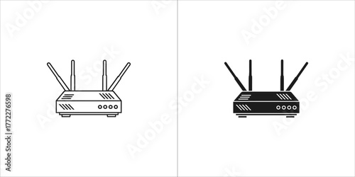 Wireless router icon in flat design style