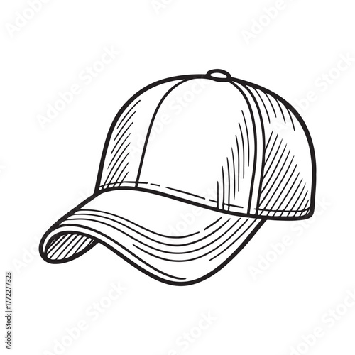 simple line art of cap vector