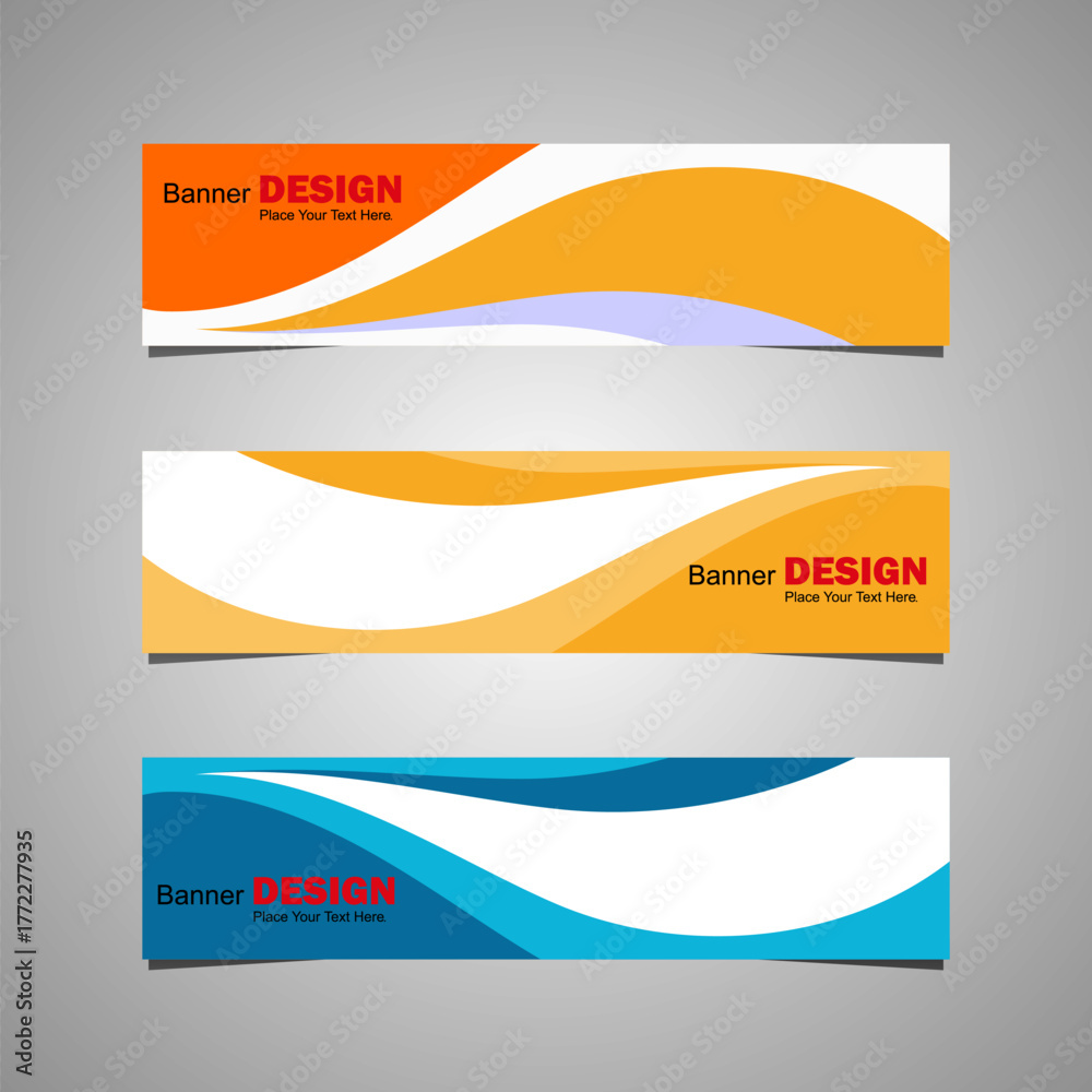 Fototapeta premium A collection of banner design templates. Perfect for web advertising. Vector illustrations with space for adding images.