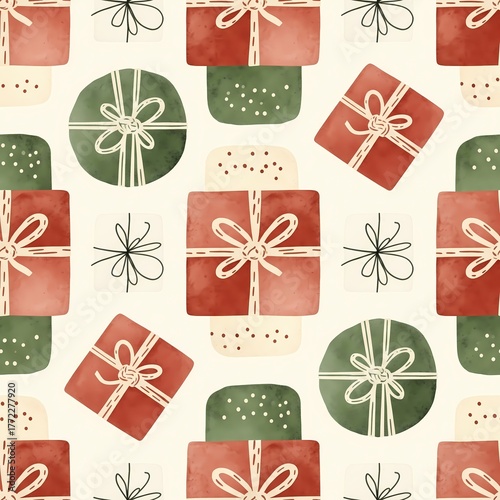 Festive Gift Seamless Pattern Design Cozy Home Environment Digital Artwork
