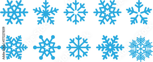 Blue Snowflake Winter Pattern