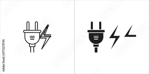 Electric plug icon for electrical engineering use