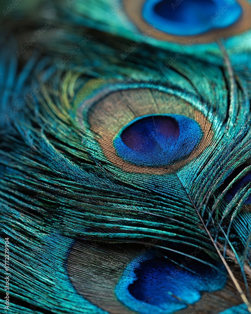 Obraz premium Peacock Feather Eye Pattern Macro