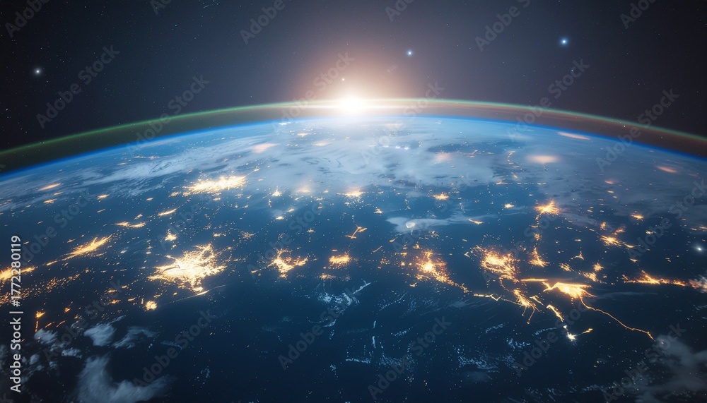 Obraz premium Earth Sustainability and Planetary Defense Shield