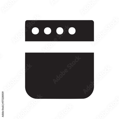 Simple black icon of a dishwasher