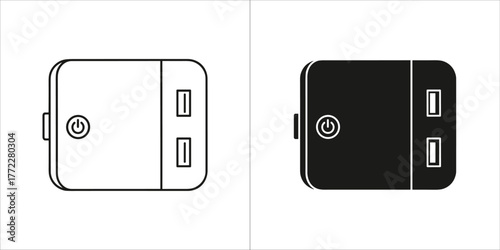 Usb charger in black and white