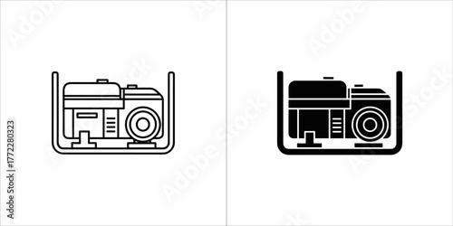 Portable generator, in black and white colors