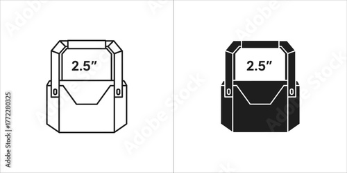 Front view of a small purse, in black and white