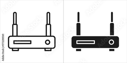 Two wireless routers in black and white