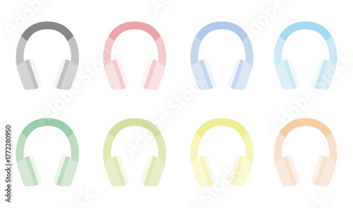 パステルカラーのヘッドホンセット