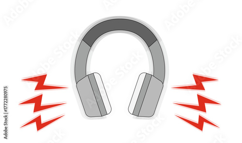 大音量のヘッドホン