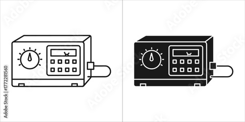 Dual representation of a soldering station, vector icon