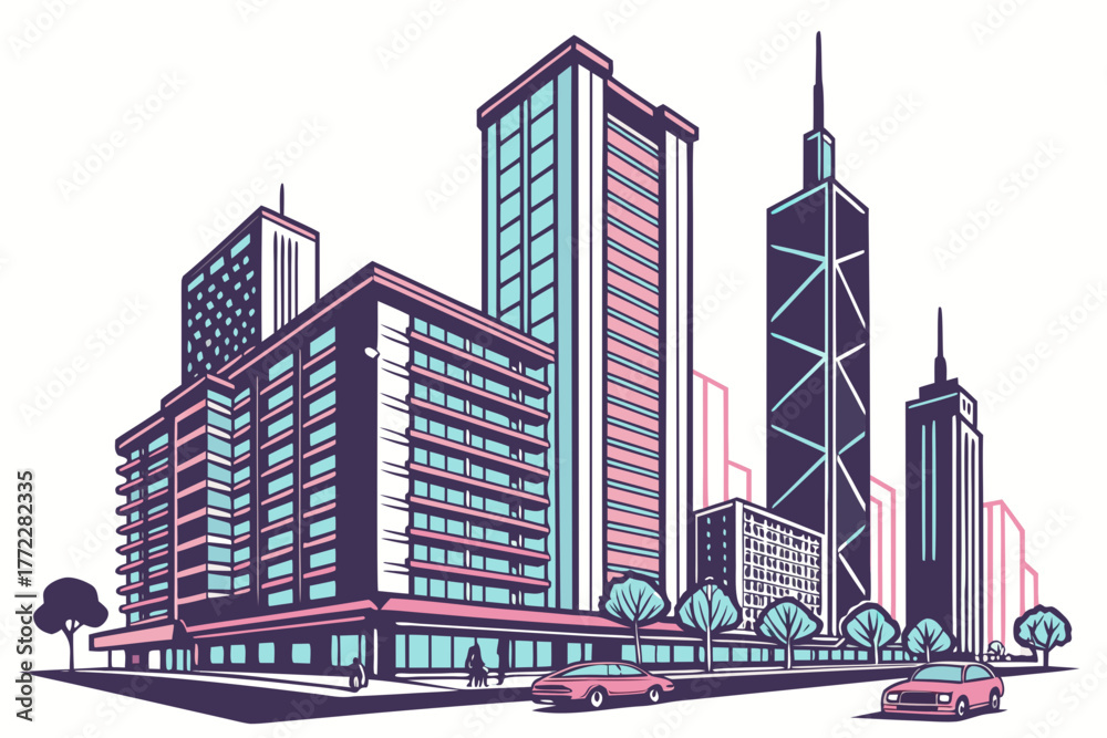 Obraz premium modern city buildings
